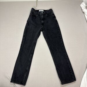 Abercrombie Fitch Ankle Straight Ultra High Rise Women 24 Black Jeans